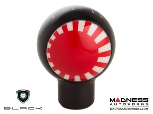 MINI Cooper Gear Shift Knob - Black w/ Rising Sun Flag of Japan Design